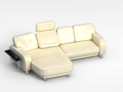 3d高档白色沙发模型