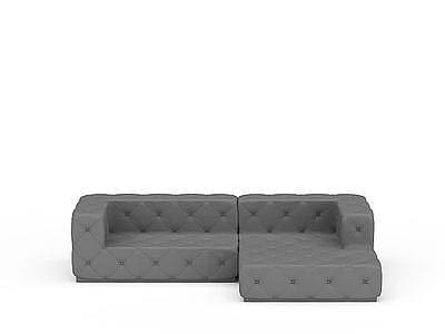 3d灰色L型沙发免费模型