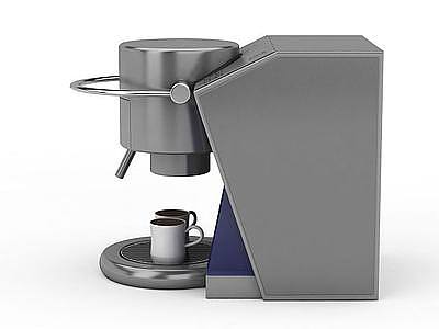 3d灰色泵压式咖啡机免费模型