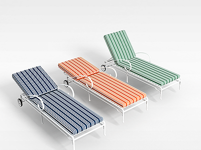 沙滩休闲躺椅模型3d模型
