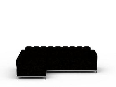 3d黑色转角沙发免费模型