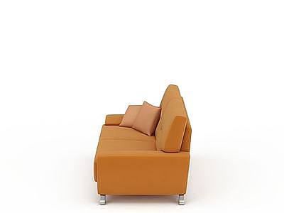 橙色双人沙发模型3d模型