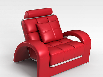 3d红色单椅模型