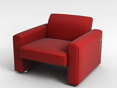 3d单体红色椅子模型
