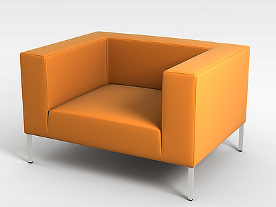 黄色布艺椅子模型3d模型