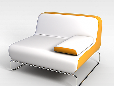 3d白色简约沙发椅模型