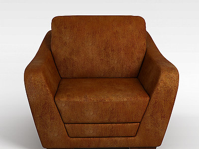褐色单人沙发模型3d模型