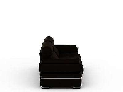 多人黑色沙发模型3d模型