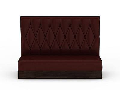 3d褐色真皮沙发免费模型