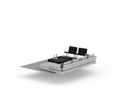3d现代黑色沙发免费模型