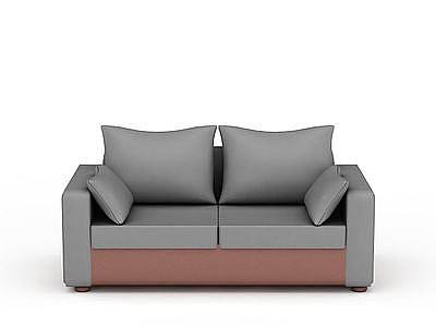 双人灰色沙发模型3d模型