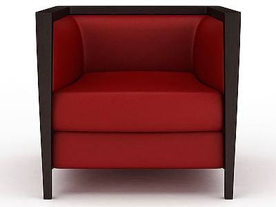 红色单人沙发模型3d模型