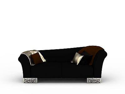 深色异形双人沙发模型3d模型
