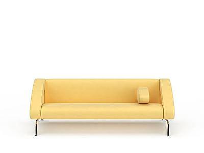 3d黄色皮质沙发免费模型