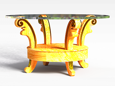 简约雕花桌模型3d模型