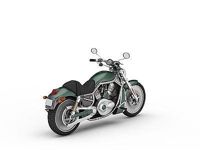 3d绿色摩托车模型