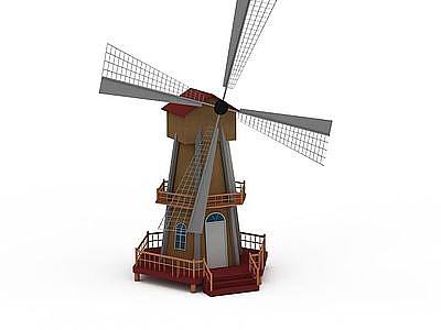 公园风车模型3d模型