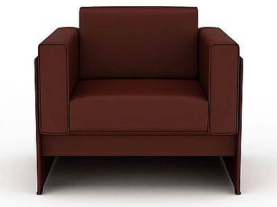 3d棕色皮质沙发免费模型