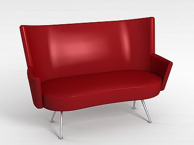 3d红色沙发模型