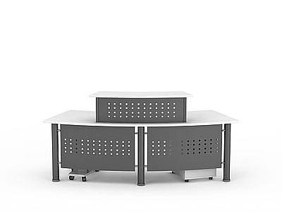 白色前台接待桌模型3d模型