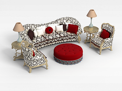 3d时尚沙发组合模型