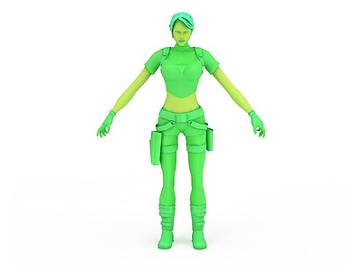 女性玩具士兵模型3d模型