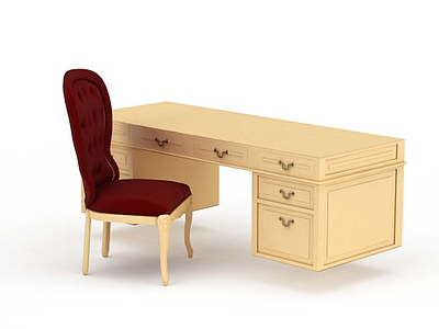 欧式简约桌椅模型3d模型