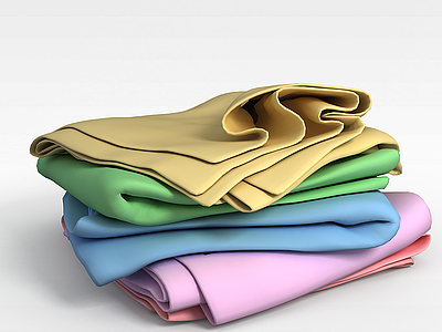 3d彩色毛巾模型