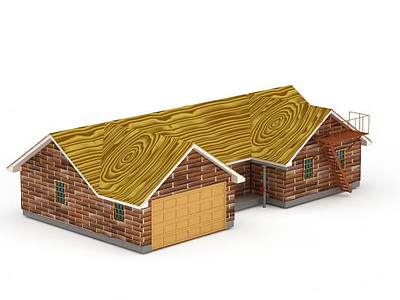 3d欧式红砖别墅模型