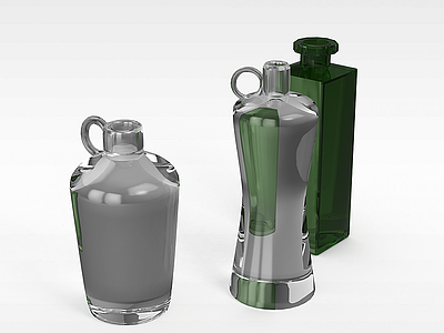 3d玻璃容器模型