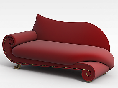 3d红色沙发模型