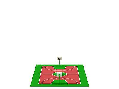 校园篮球场模型