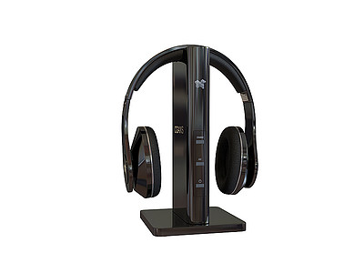 黑色耳机模型3d模型