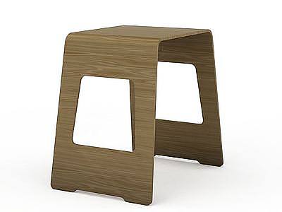 木质凳模型3d模型