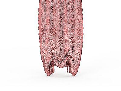 粉色窗帘模型3d模型
