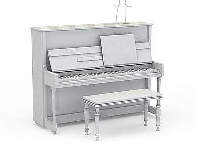 简约钢琴模型3d模型