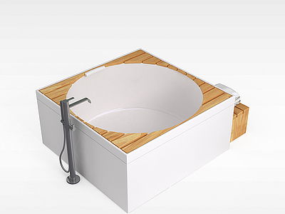 3d木质浴缸模型