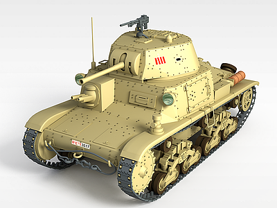 3d军用坦克车模型