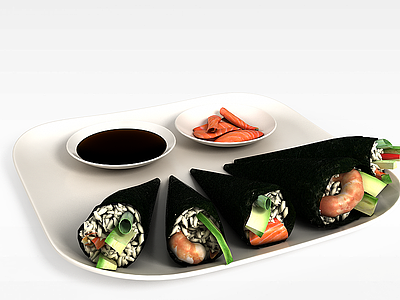 3d韩式寿司模型