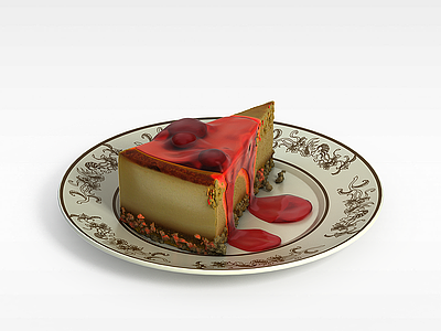 3d草莓糕点模型