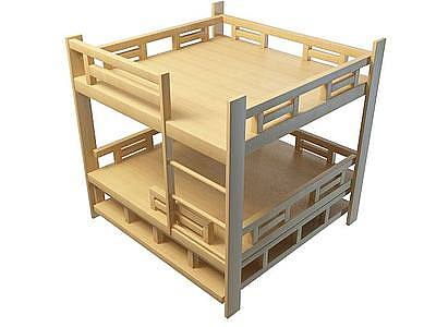 双层公寓床模型3d模型