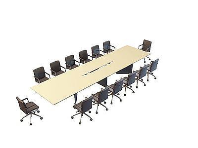 现代会议桌模型3d模型