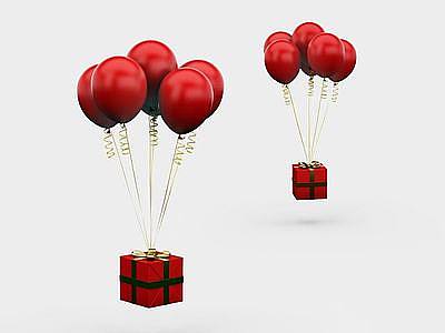 3d节日礼物气球模型