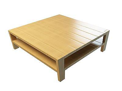 3d简约实木桌免费模型