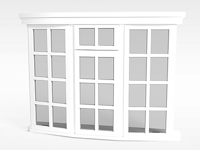 3d木质门窗组合模型