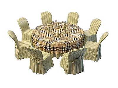 包间餐桌椅模型3d模型
