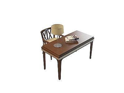 3d古典实木桌椅免费模型