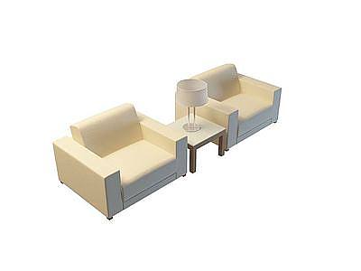 商务沙发茶几组合模型3d模型