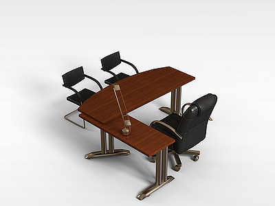 3d经理桌椅模型