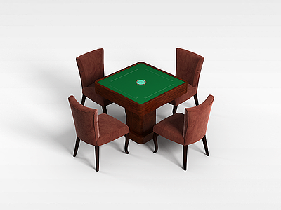 棋牌桌椅模型3d模型